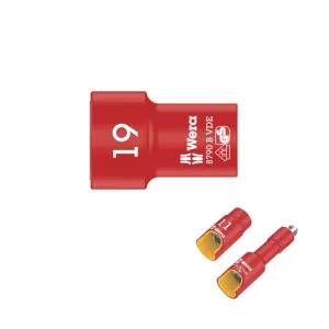 Wera 8790 B VDE Socket 3/8 Drive 19.0 mm Zyklop Insulated