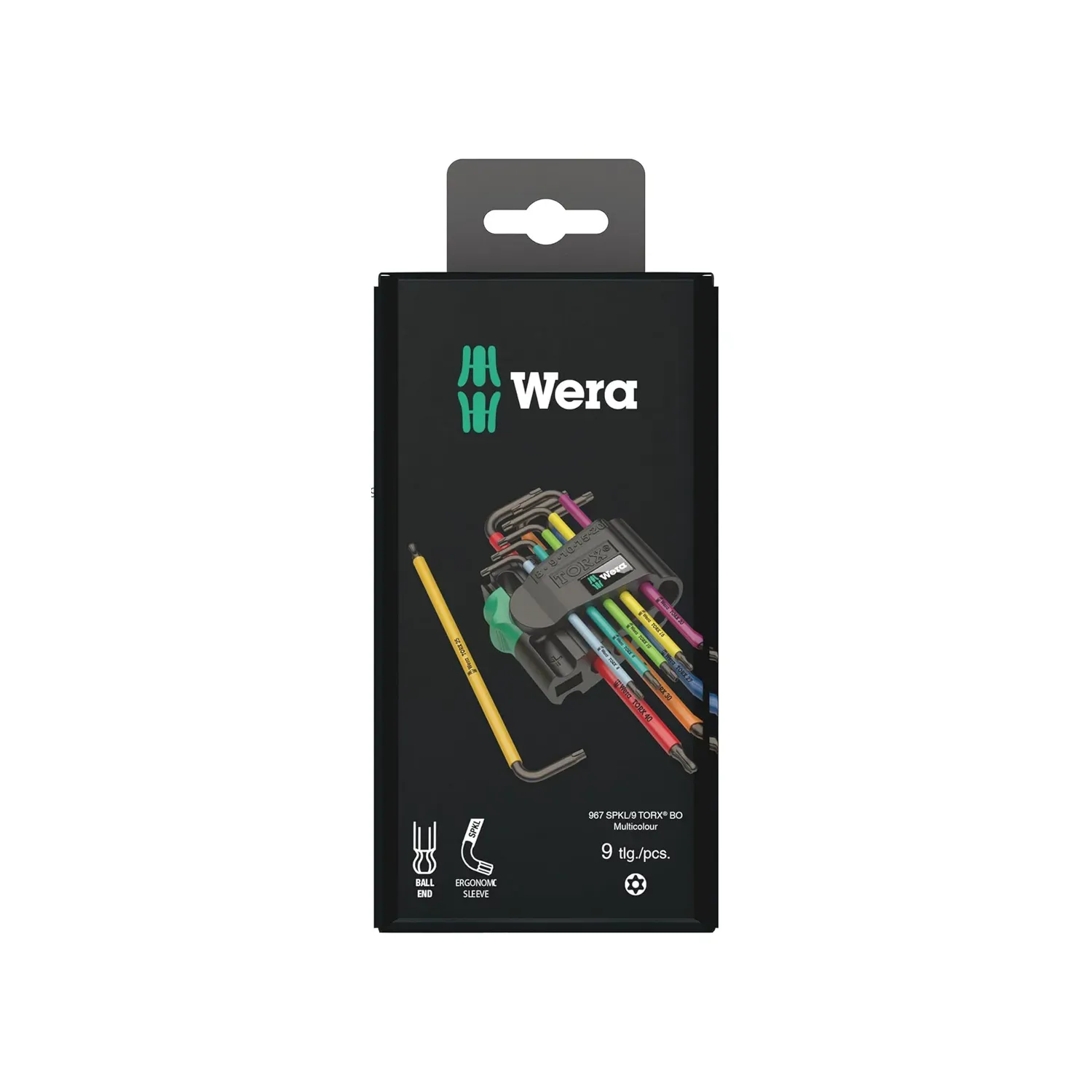 Wera 967SPKL 9PC TX L-Key Set T8-T40 Multicolour