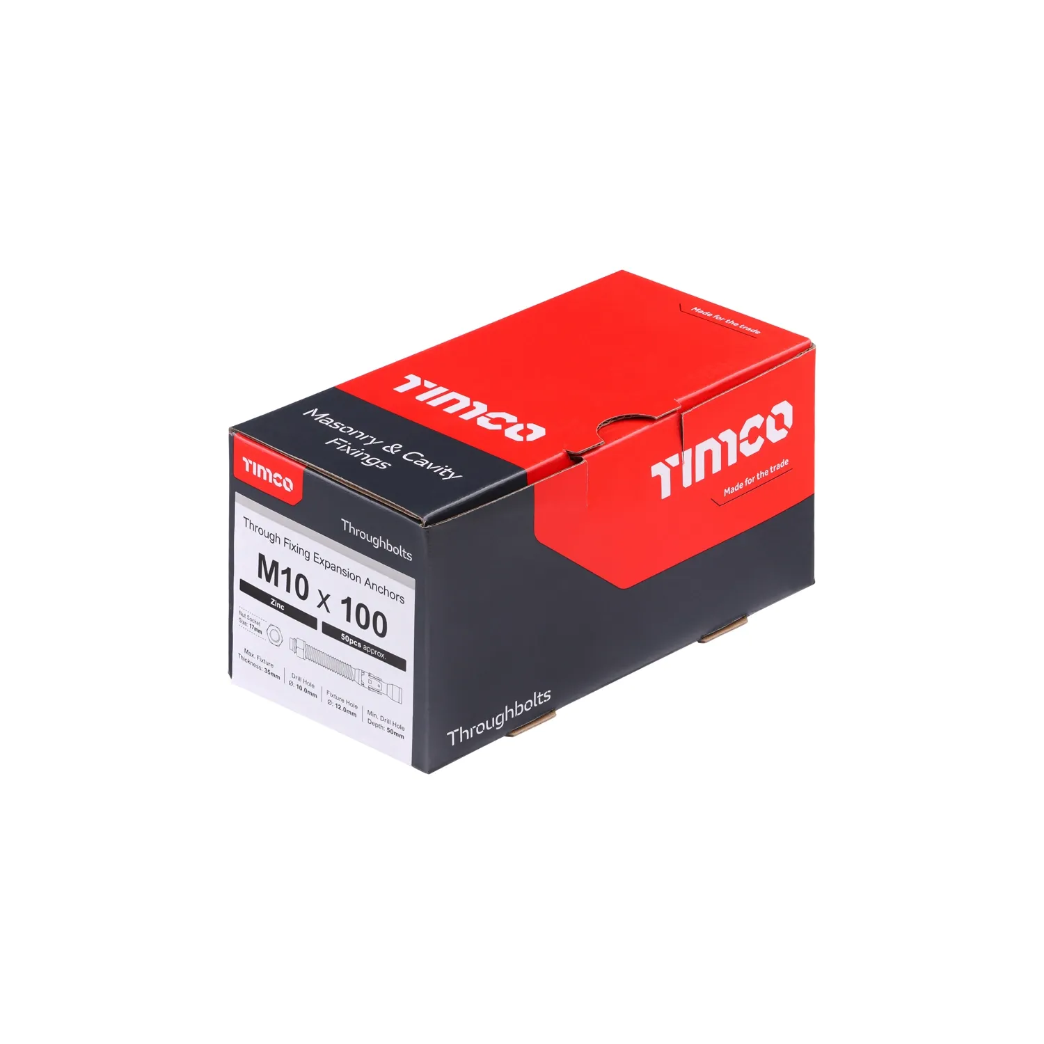 Throughbolt M10x100mm 10100TB