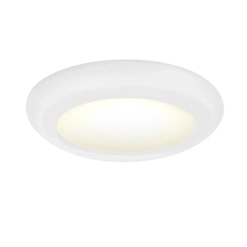 Crompton Atlanta Downlight features a 6.5W LED with 3000K warm white color temperature, delivering 440 lumens of brightness