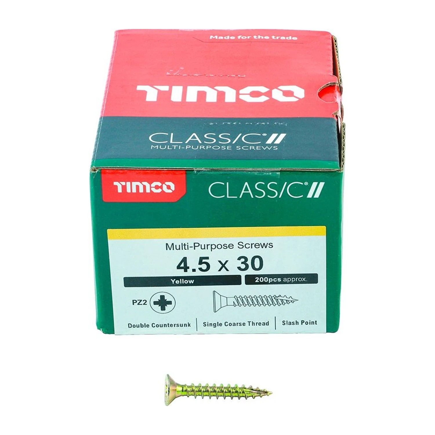 Timco Classic 4.5 x 30mm woodscrew box front