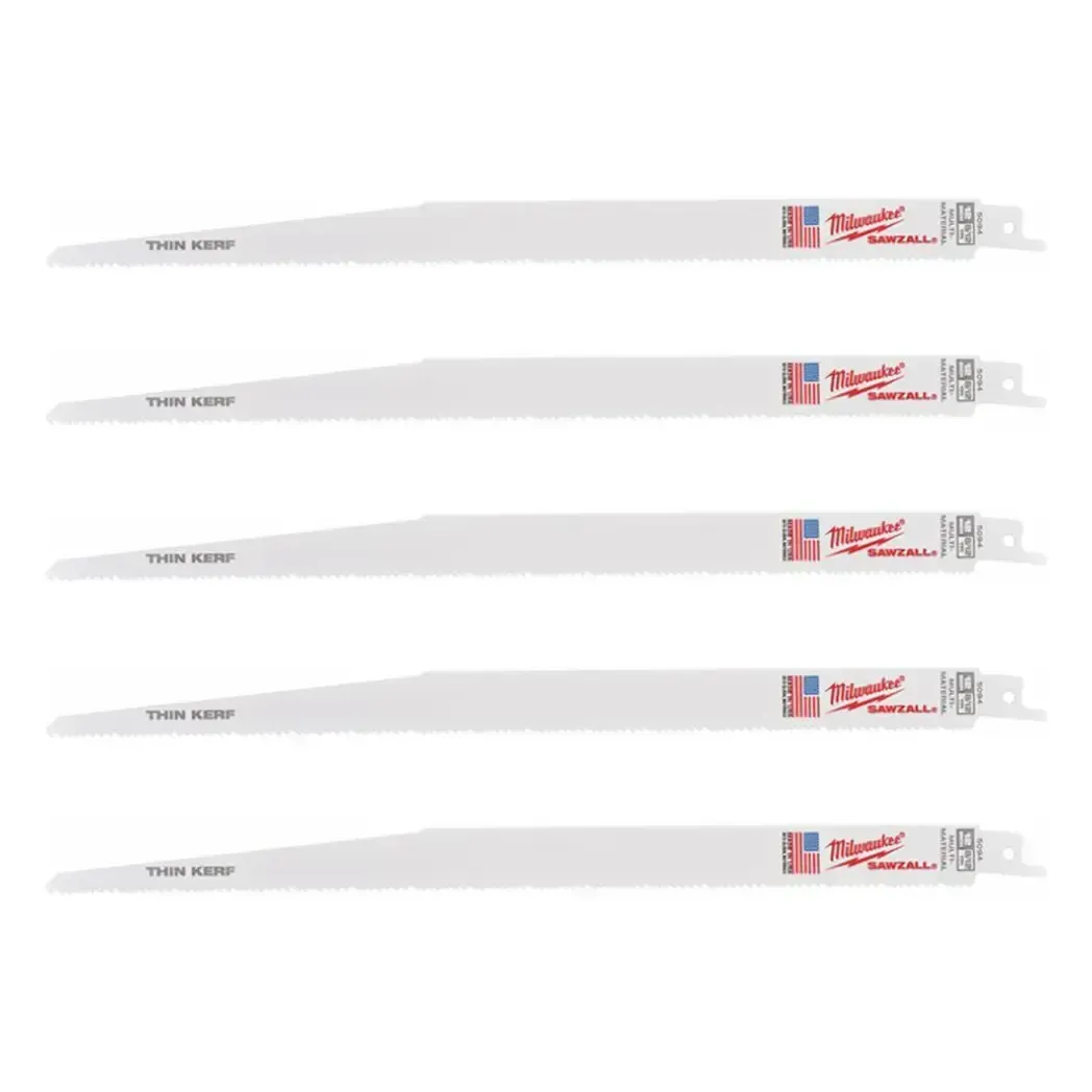 48005094 - Milwaukee Sawzall Blade 300mm 8/12 TPI Universal 5 Pack 48005094