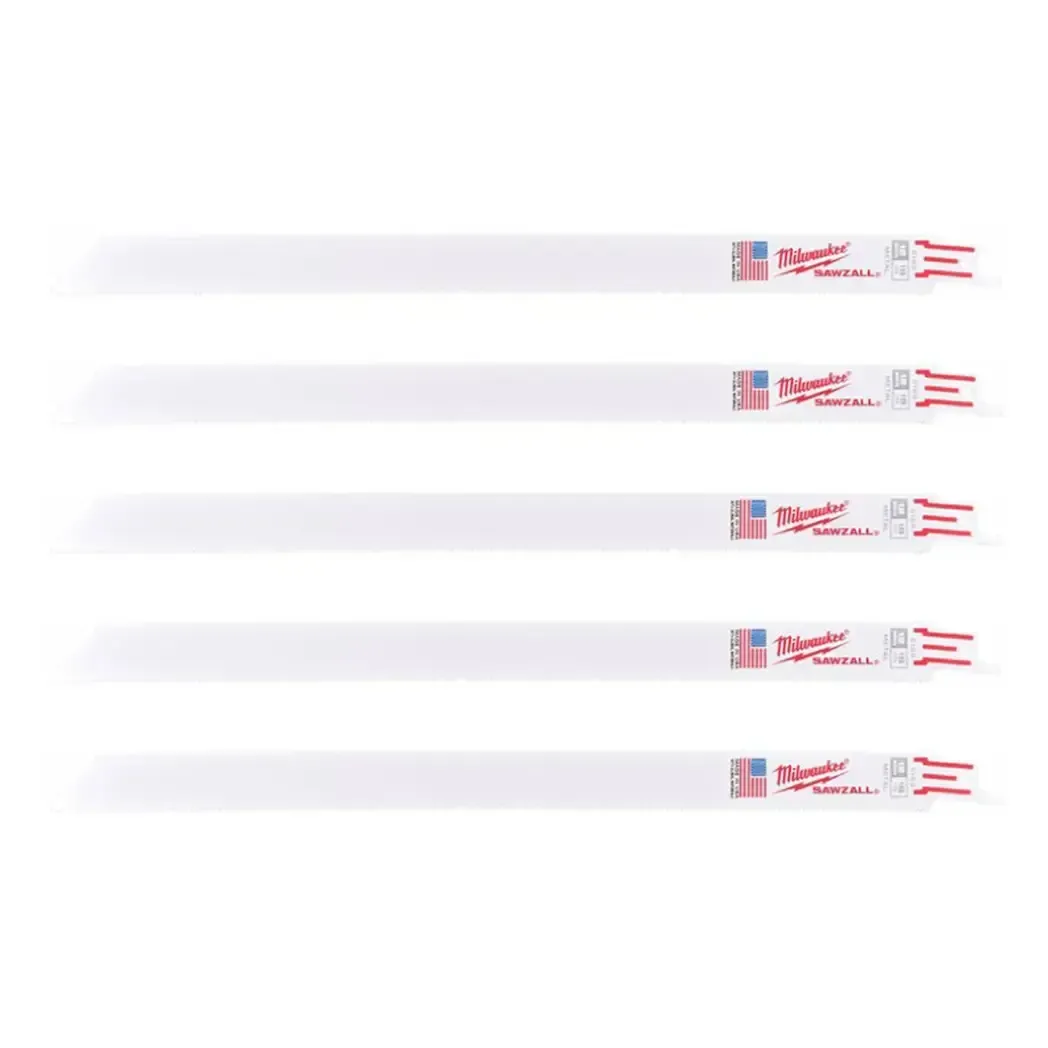48005189 - Milwaukee Sawzall Metal Sabre Blade 18 TPI 5 Pack 48005189