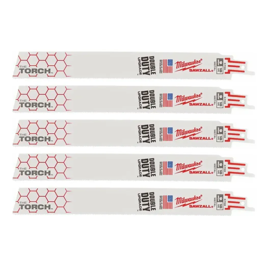 48005788 - Milwaukee 230mm Sawzall Torch Demolition Blade 18 TPI 5 Pack 48005788