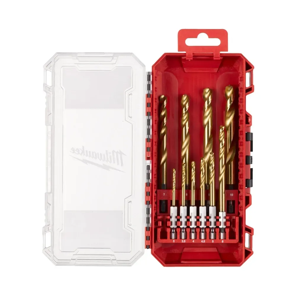 Milwaukee 10-piece RED HEX impact drill bit set titanium coating