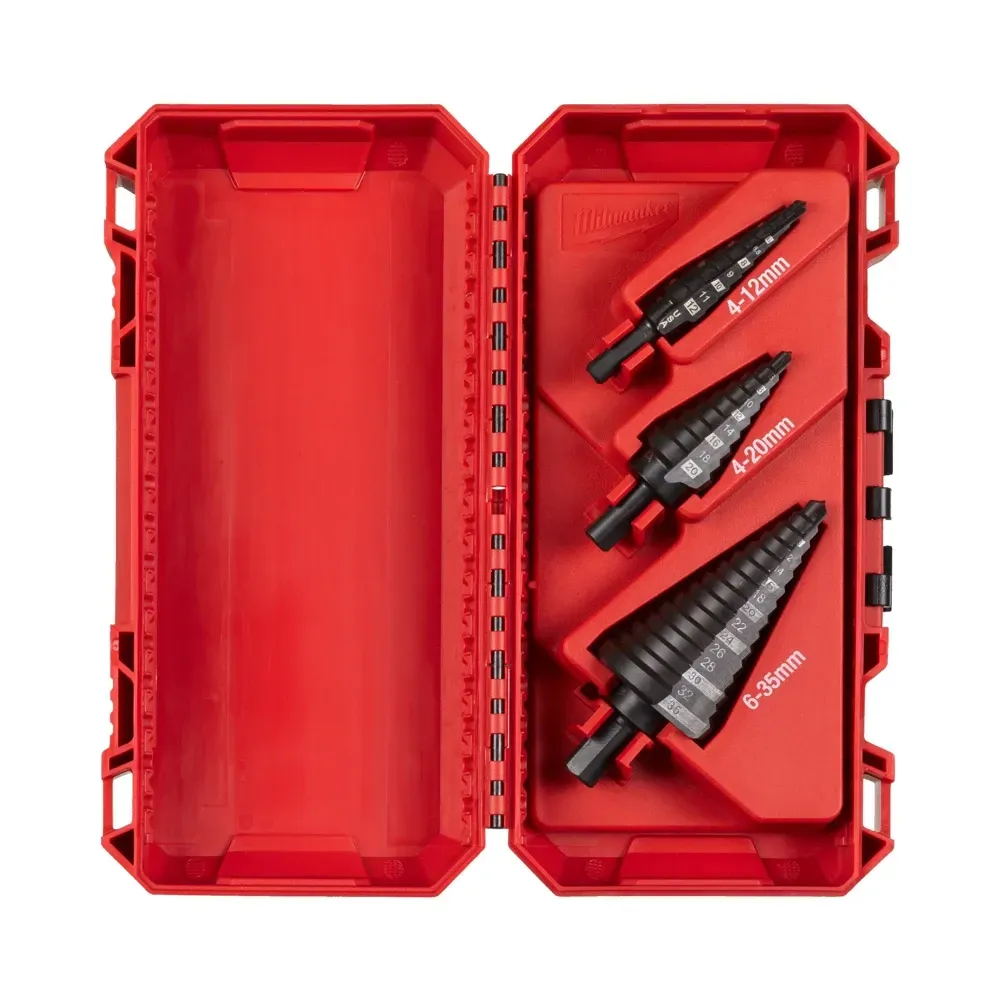 Milwaukee 3-piece step drill bit set 4–35mm black oxide