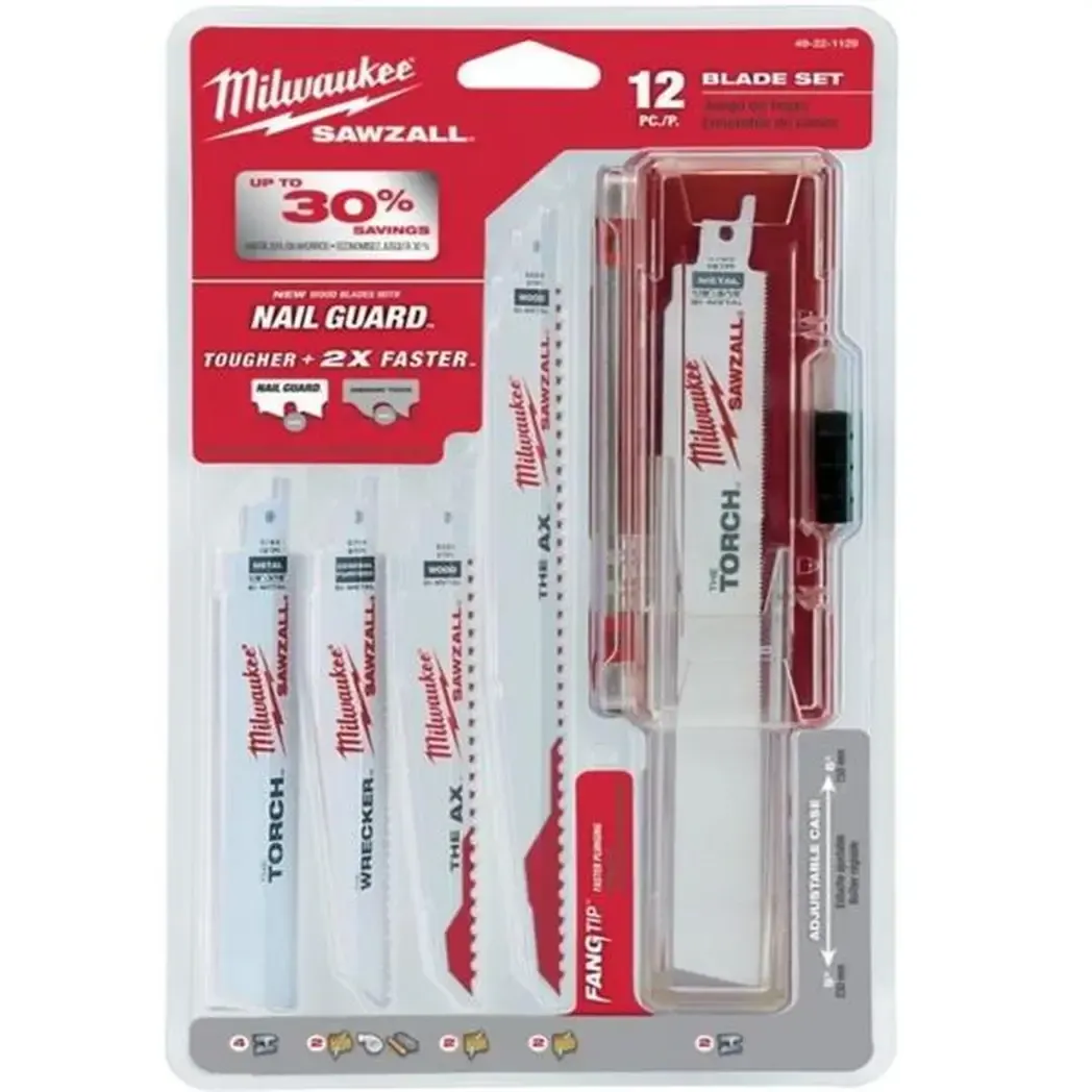 49222229 - Milwaukee Sawzall Saw Blade Demolition Kit 12pc