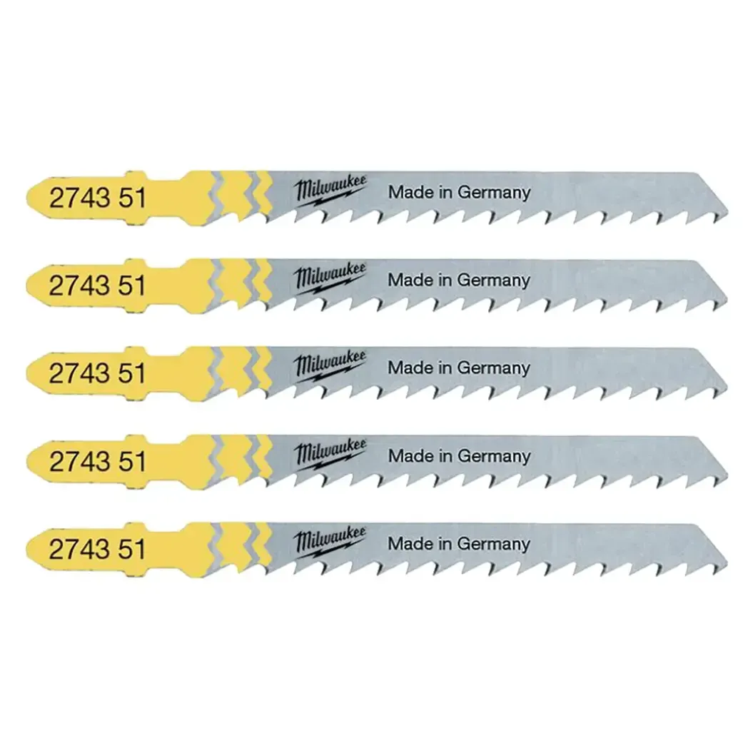 4932274351 - Milwaukee Jigsaw Blades 75mm Splinter Free T101D 5 Pack 4932274351