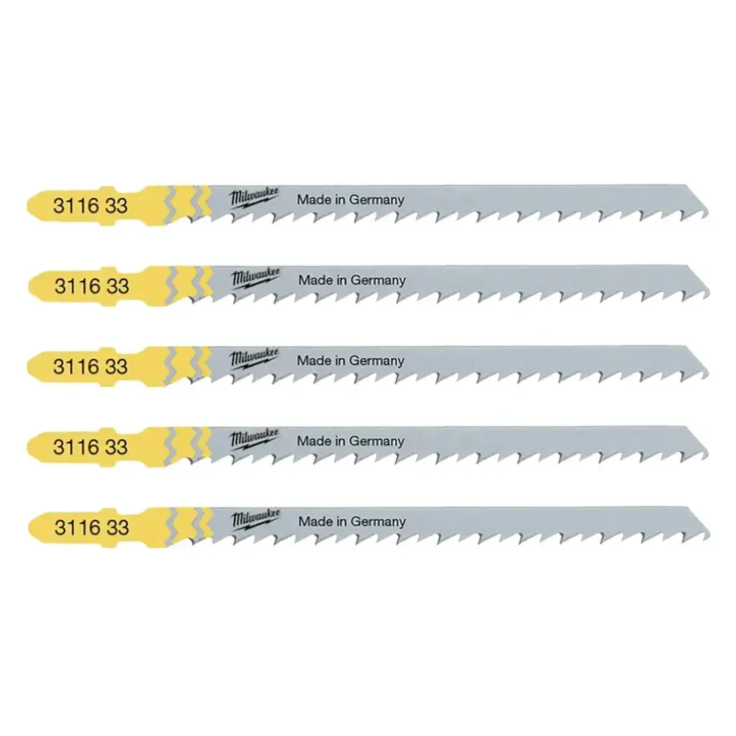 4932311633 - Milwaukee Jigsaw Fast Cut Blade 105mm (Wood) T344D - 5 Pack 4932311633
