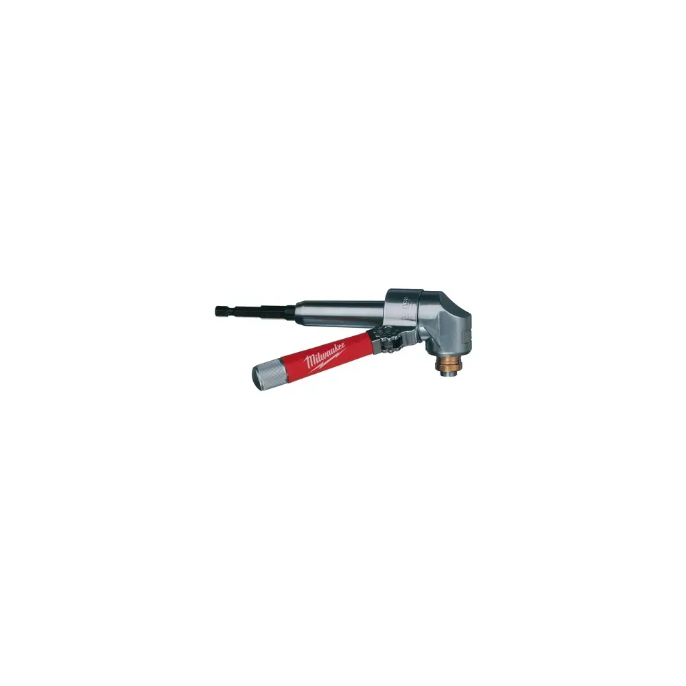 Milwaukee Right Angle Chuck (OSD2) with compact 51mm height, magnetic Hex bit reception, 360° rotatable handle, and industrial-grade metal gears.