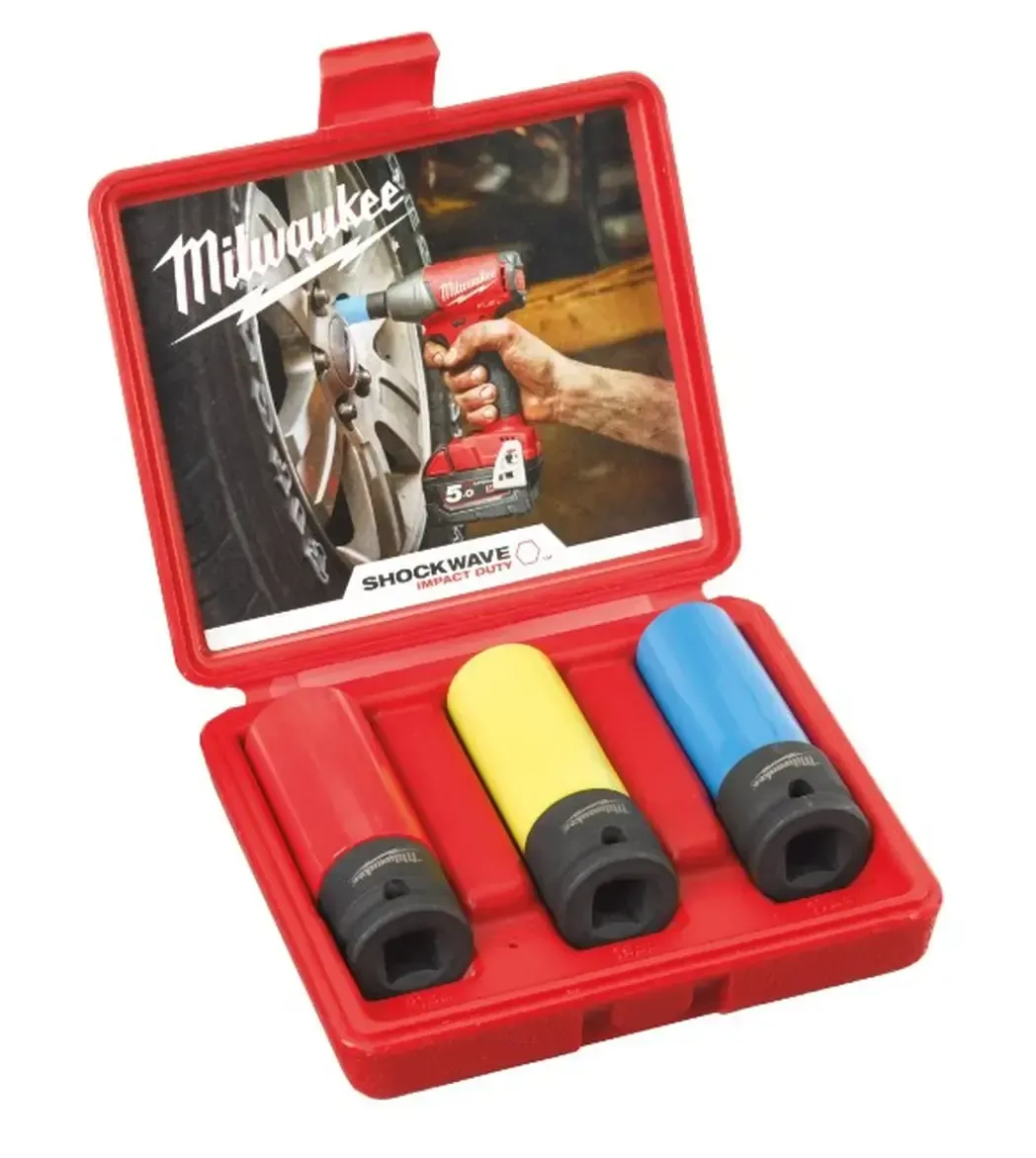 4932451568 - Milwaukee Automotive 1/2 3 Piece Impact Socket Set (17 19 21mm)