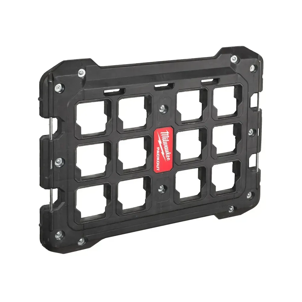 Impact-resistant mounting plate connecting PACKOUT™ modular storage