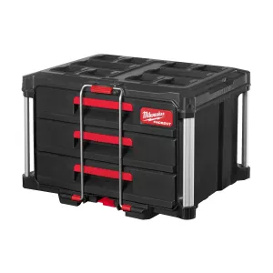 Milwaukee PACKOUT 3 Drawer Tool Box metal reinforced corners