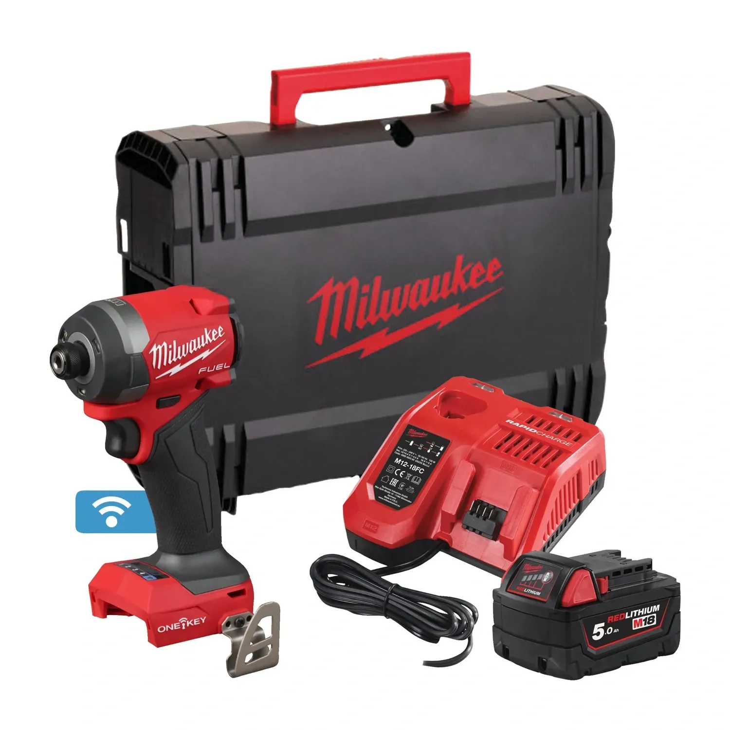Milwaukee M18 FUEL ONE-KEY 2-tool power pack with batteries and charger