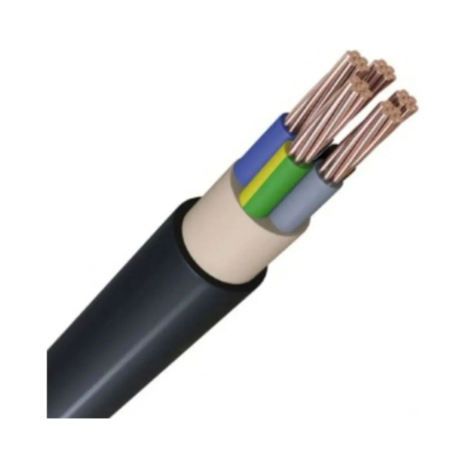 NYY-J Power Cable 5 Core 35mm2, 0.6/1kV, PVC/PVC (Black)