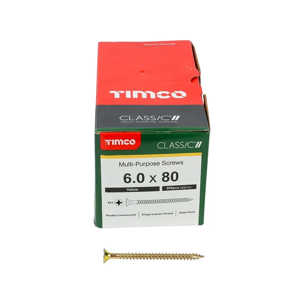 Timco 60080CLAF - 6.0mm x 80mm, box of 200