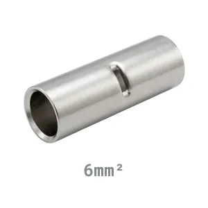 Partex COL6B 6mm2 Copper Tube Butt Connector Tin Plated Seamless