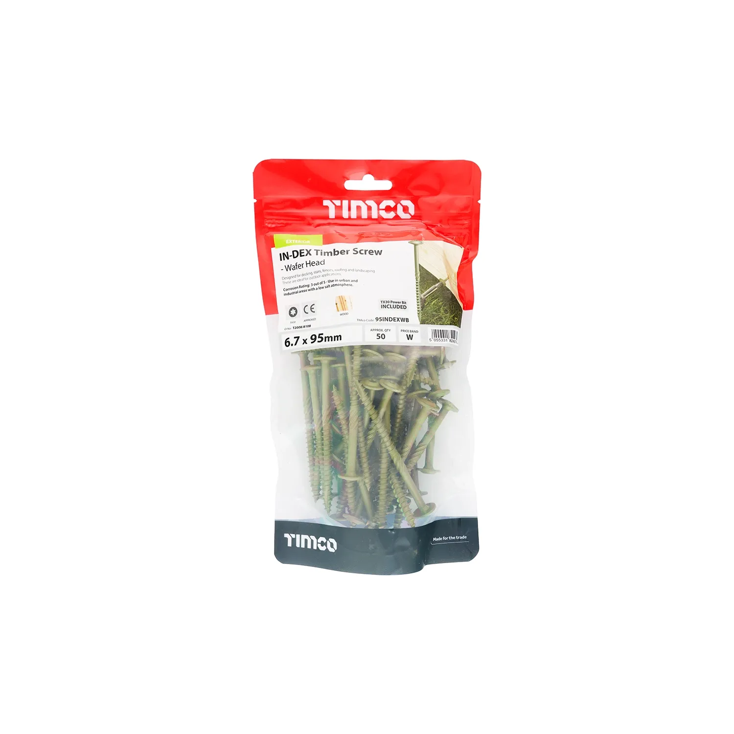 Index Timber Screws Wafer Head 6.7x95mm 95INDEXWB