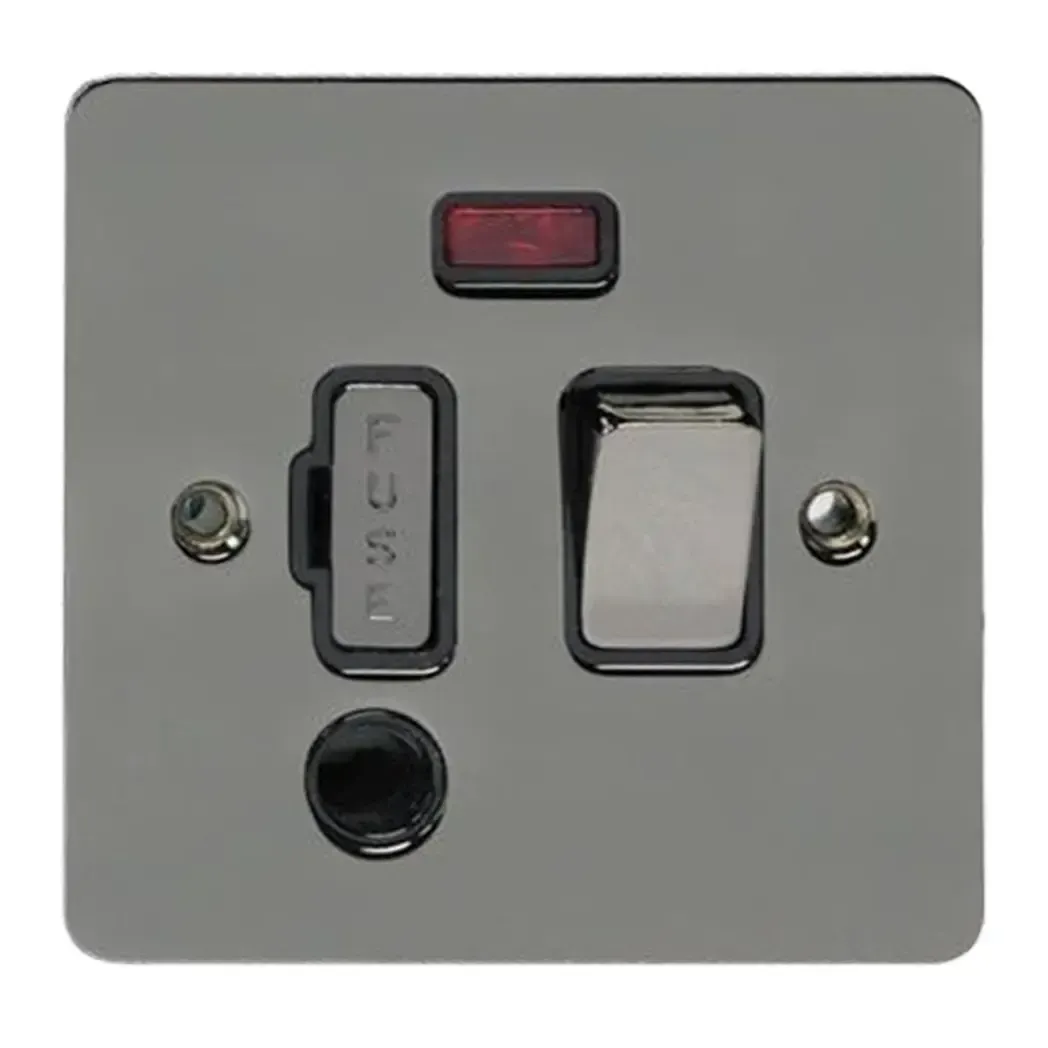 CEDFSPSNB - Ced 1 Gang 13a Switch Black Insert Neon Light