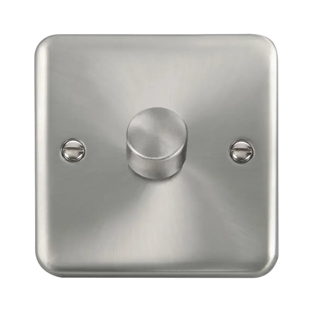 DPSC140 - Click Deco Plus 1 Gang 2 Way 400VA Satin Chrome Dimmer Switch DPSC140
