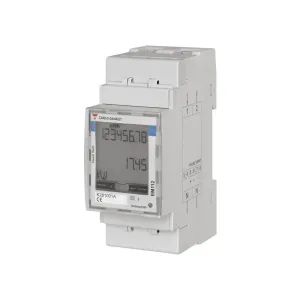 Carlo Gavazzi EM112 energy analyzer showing the backlit LCD display and touch keypad