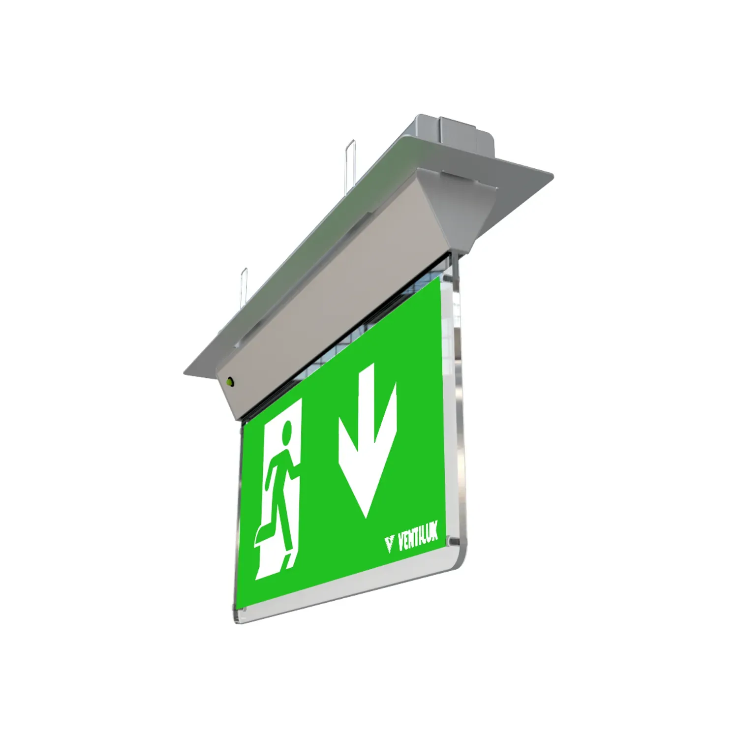 Ventilux Fusion 0.4W LED Maintained Exit Sign Chrome Suspended Wall Recessed IP20 FSM3LEDBCH