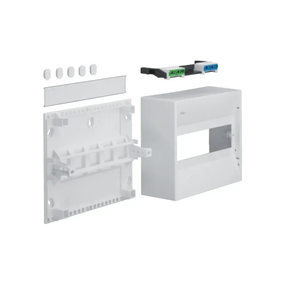 Surface-mounted 10 module enclosure GD110N with non-keylock door.
