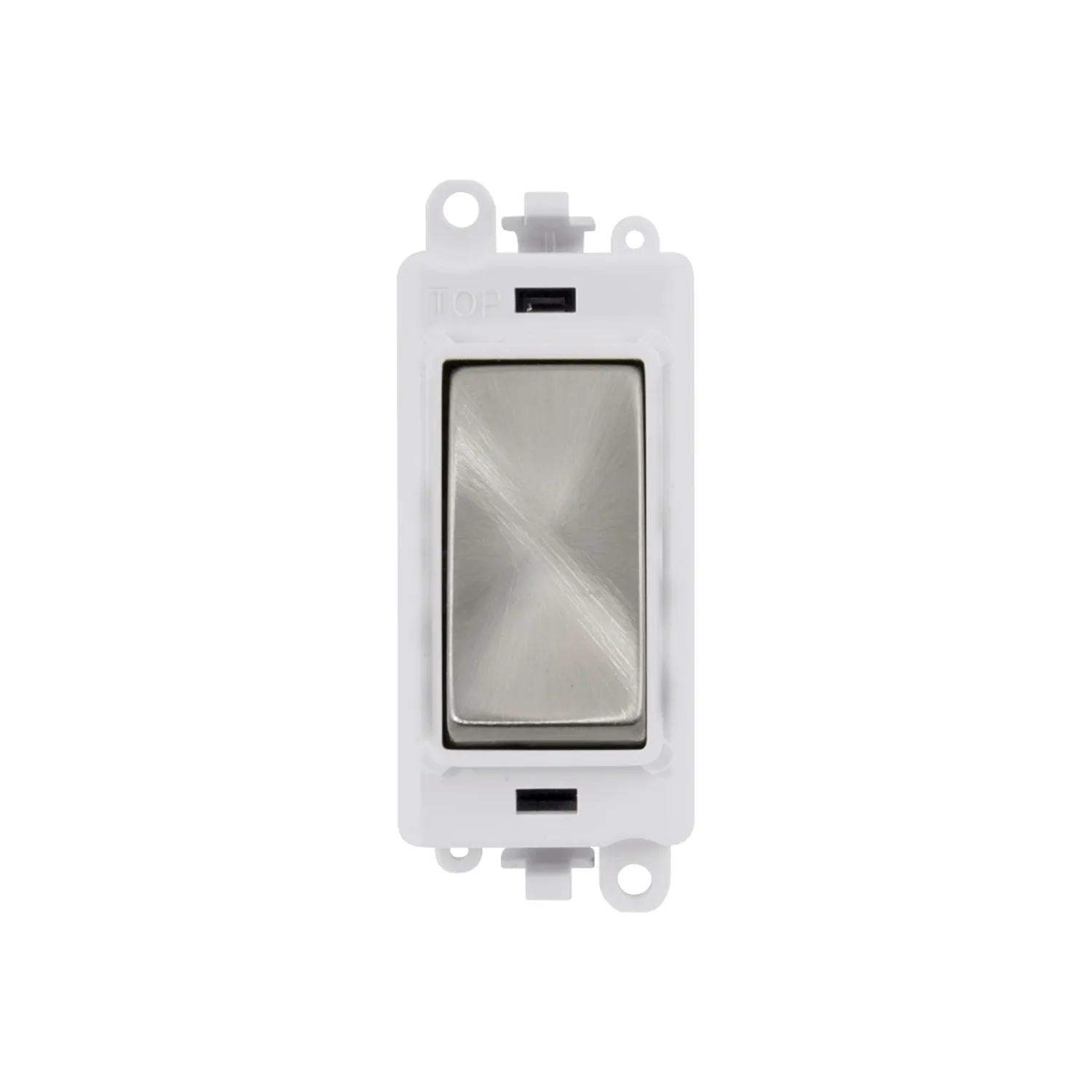 Click GridPro 2 Way Switch Module 20AX Satin Chrome with White Insert