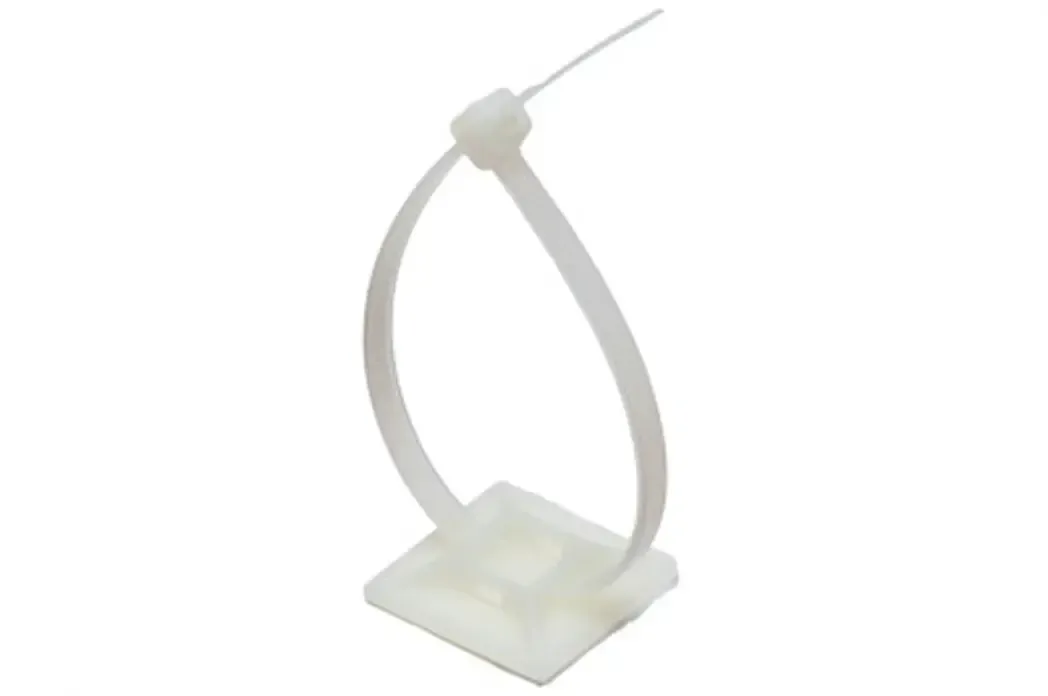 HFC14 - 20mm x 20mm Cable Tie Self Adhesive Sticky Base Clear/White HFC14