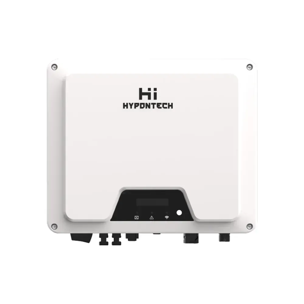 6KW hybrid solar inverter with DC switch and WiFi connectivity.