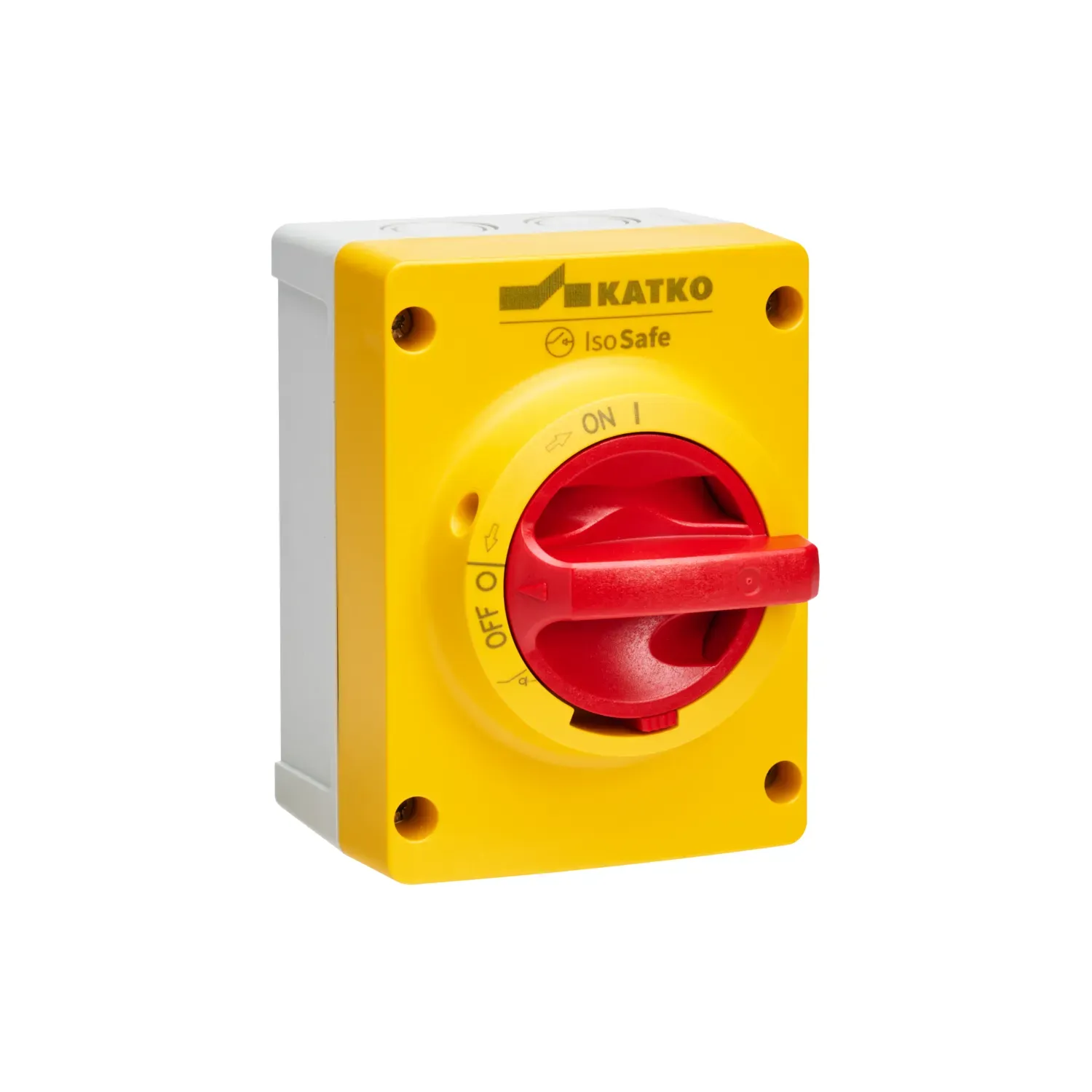 Katko KEM316YR 25A 3P IP66 Enclosed Isolator 415V Yellow Red Handle