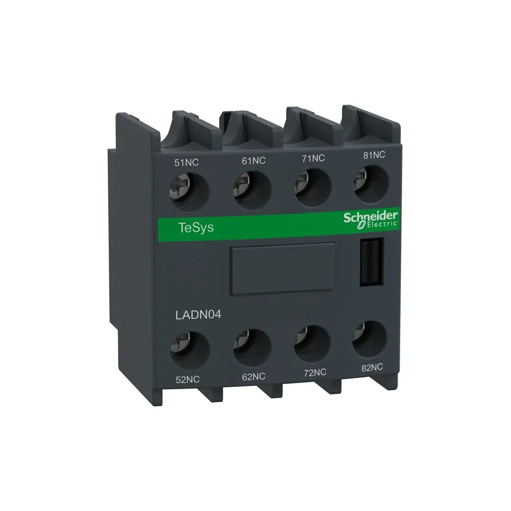 Schneider LADN04 4NC auxiliary contact block front view
