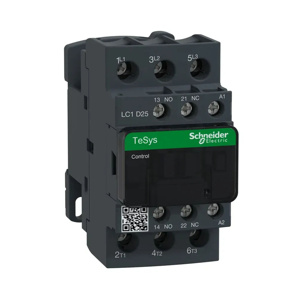 Schneider TeSys D 25A 230V AC 3P Contactor LC1D25P7 front view