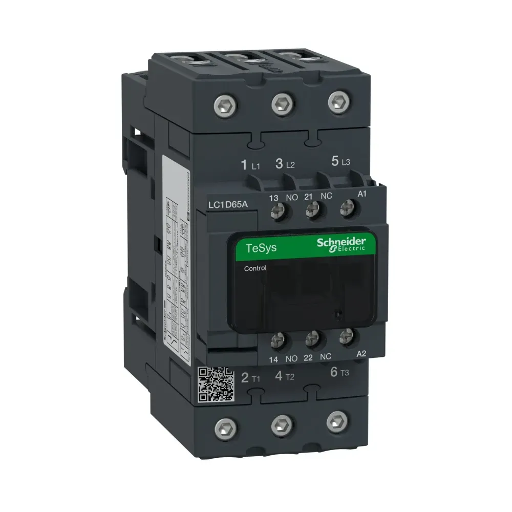 Schneider TeSys D 65A 3-pole contactor LC1D65AV7 front view