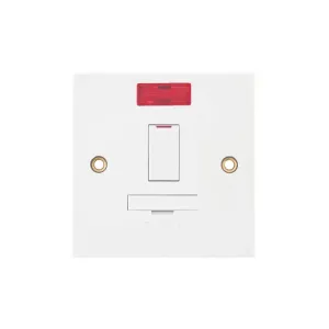 Selectric LG9218N white square 13A fused connection unit with neon