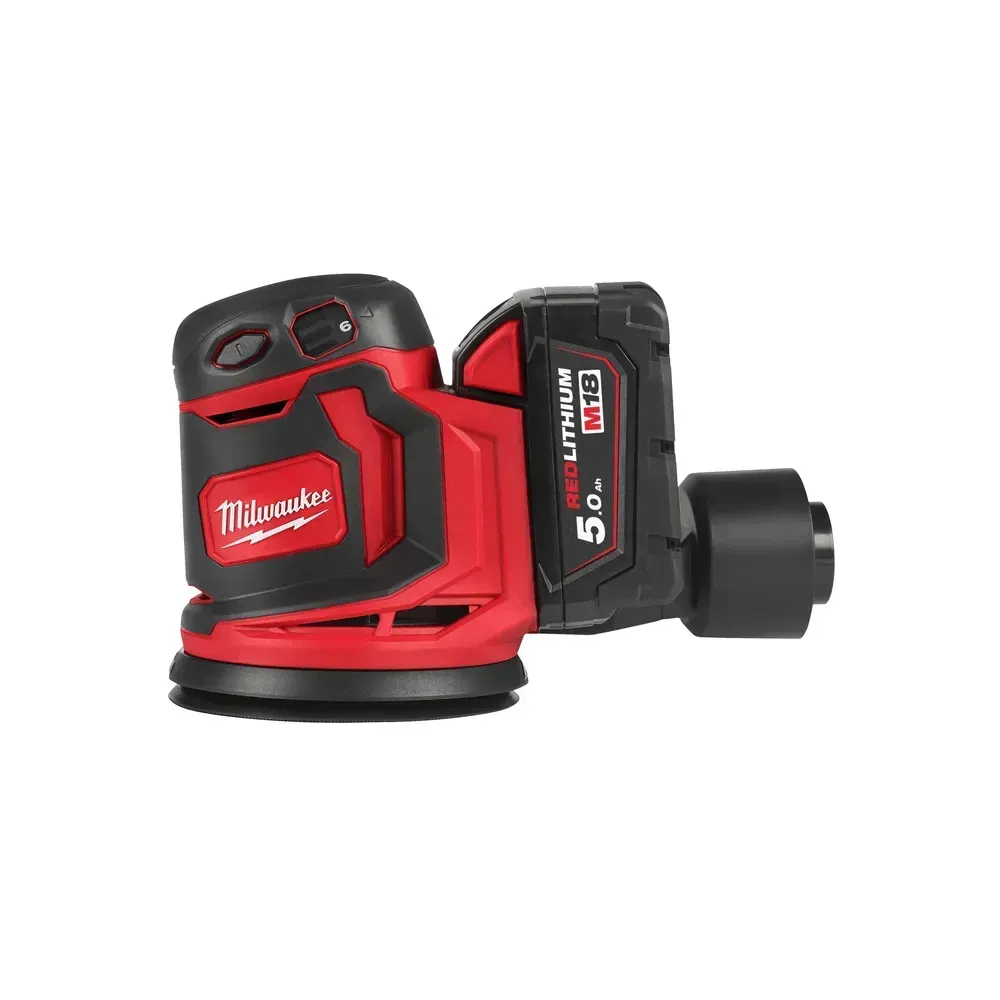 MILWAUKEE M18 orbital sander with dust bag and sanding pad