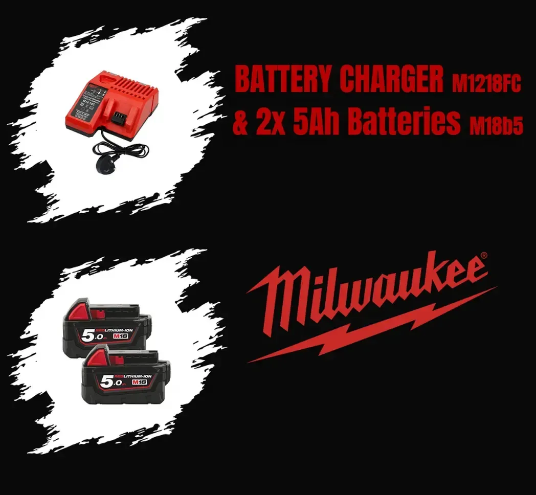 M18KIT1 - Milwaukee Combo Offer! Fast Battery Charger + 2x 5 Ah Batteries