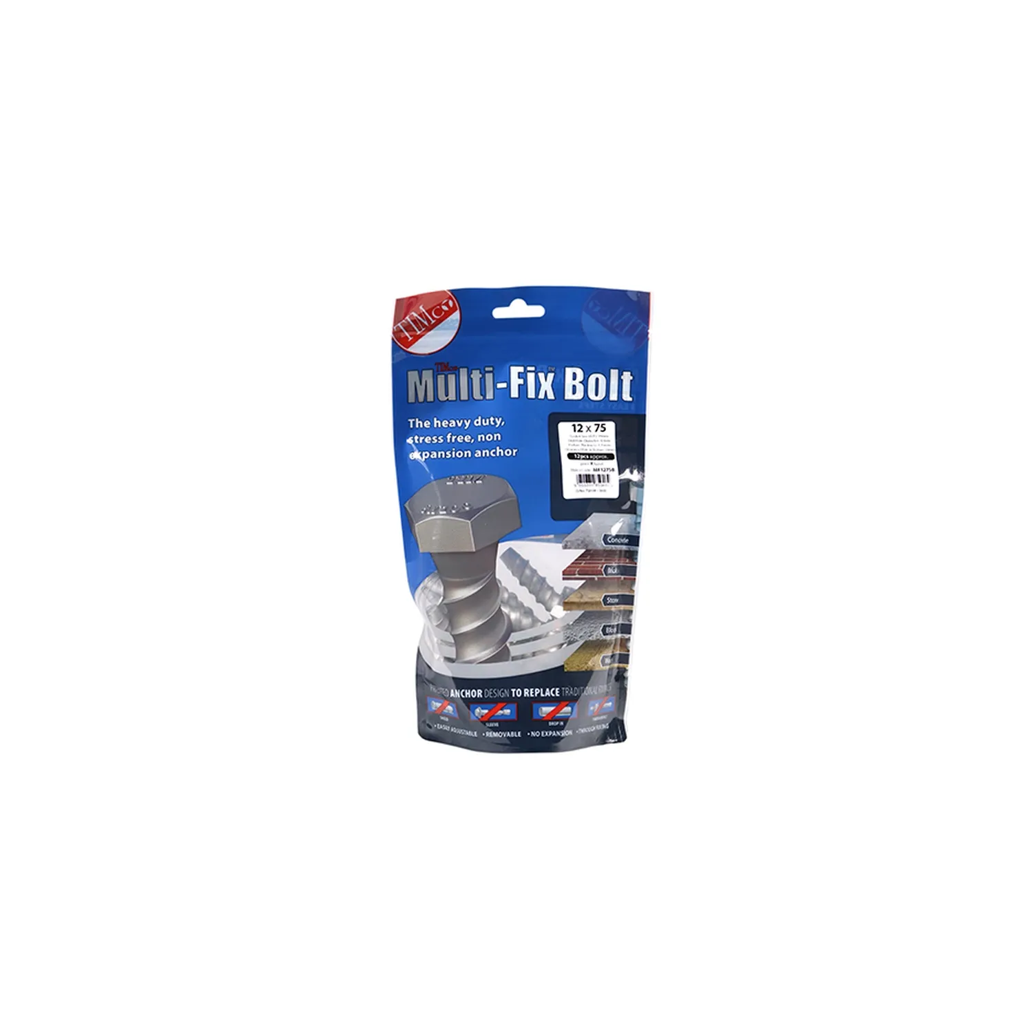 Multifix Bolt 12x75mm MF1275B