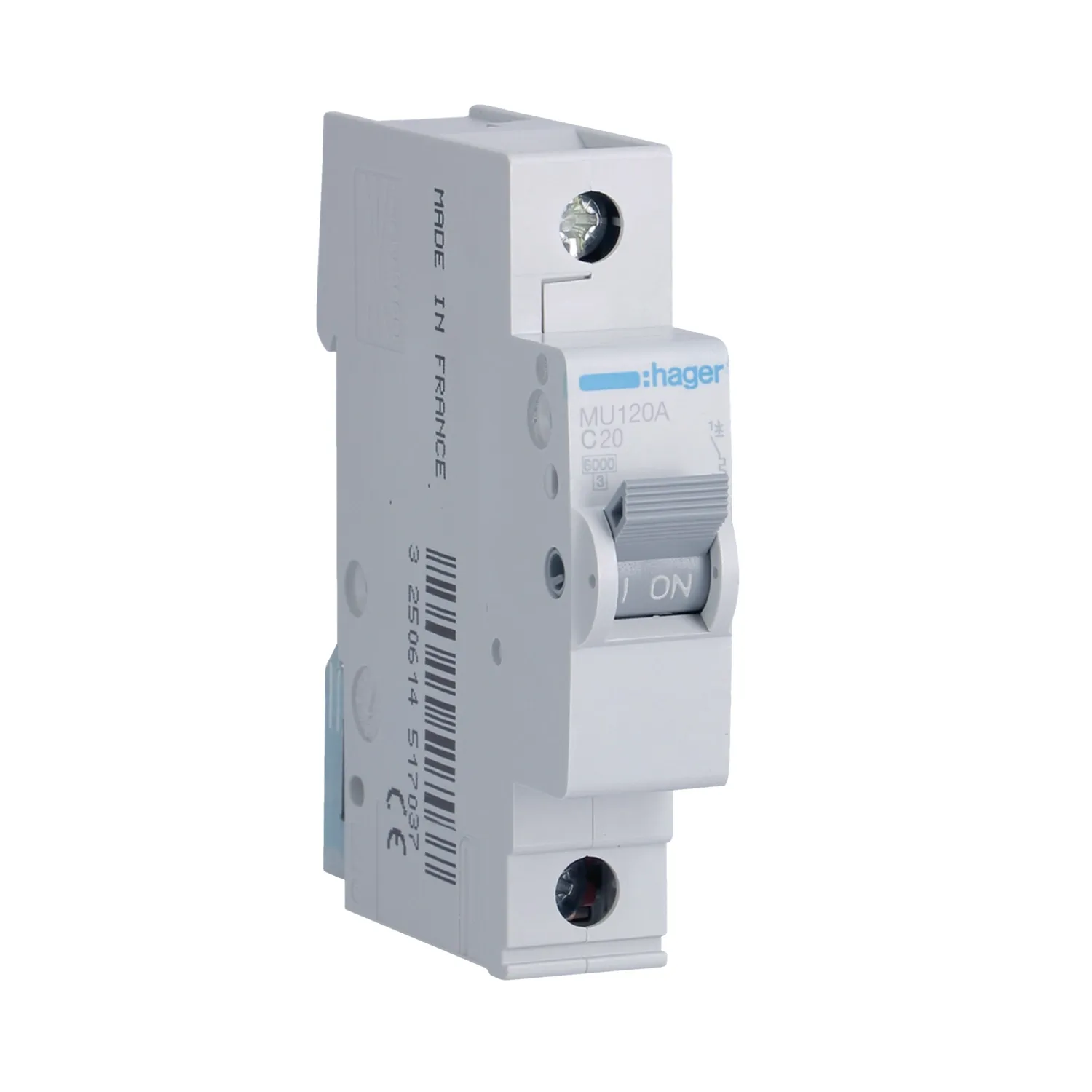 Hager MU120A 20A 1P C-Curve MCB 6kA 1 Module