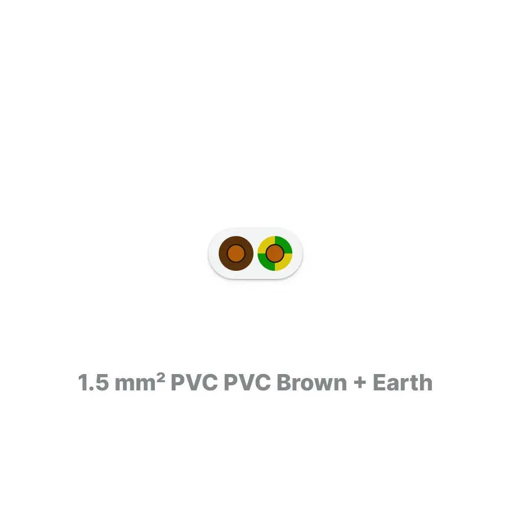 1.5sqmm PVC PVC Brown + Earth