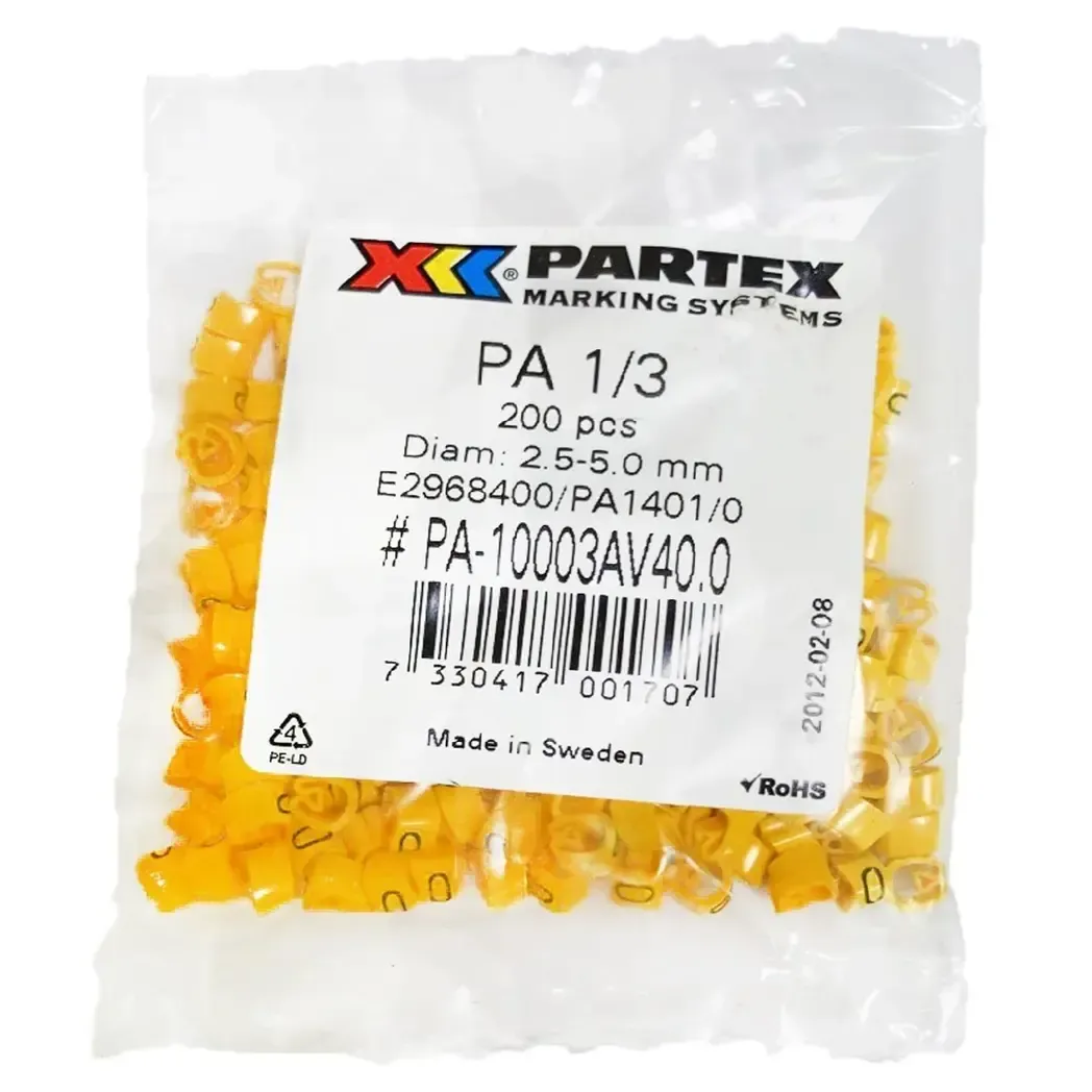 PA13BYMP0 - Partex Pack of 200 Cable Markers 0 PA13BYMP0