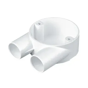 PVC2MRB13WH - Marshall Tufflex 2 Way Box for Use with 20mm Conduit PVC2MRB13WH