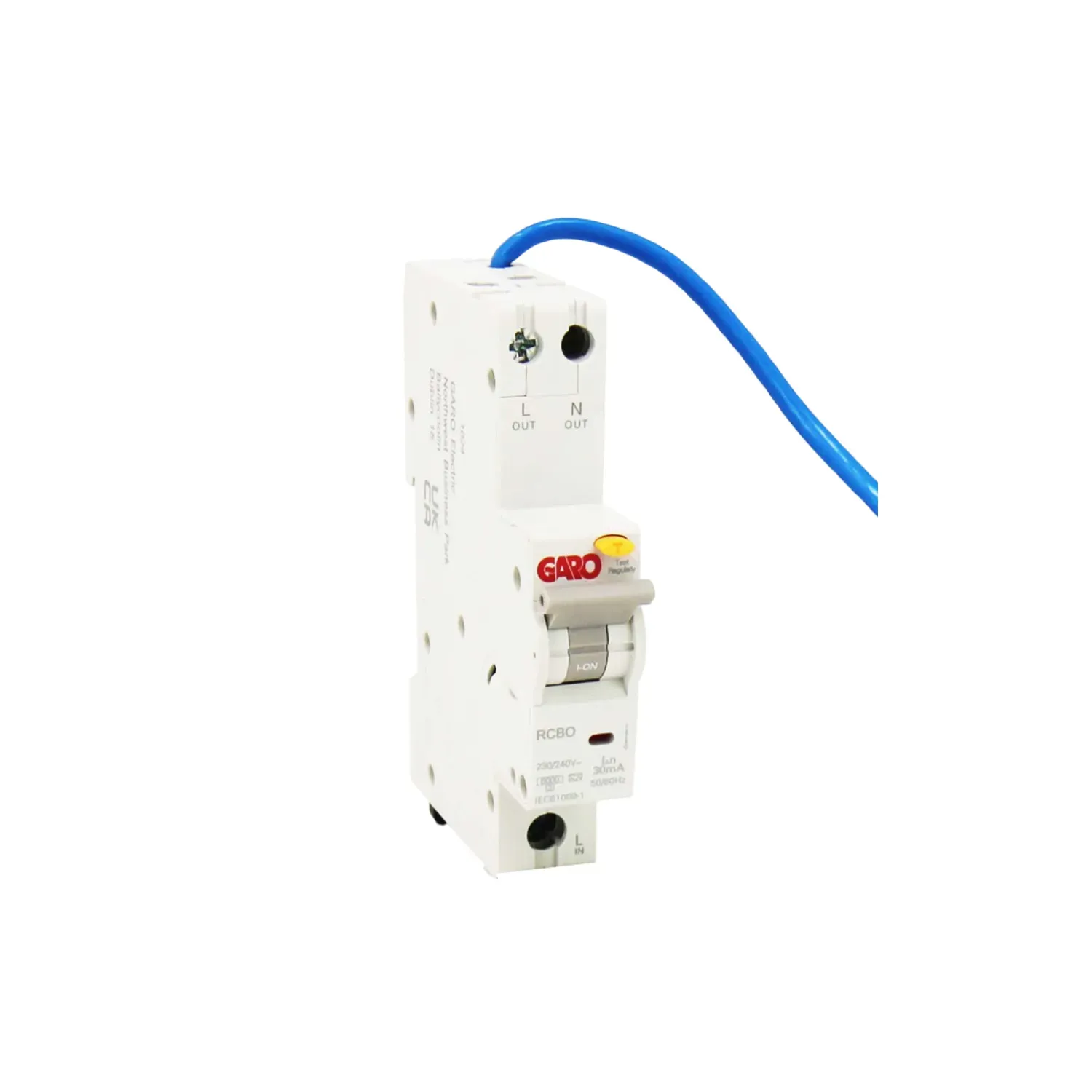 Garo 20A RCBO 2P 30mA C-Curve Type A 6kA 1 Module