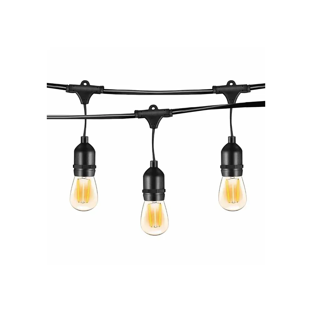 ENER J festoon LED string light 15.2m with 15 warm white bulbs
