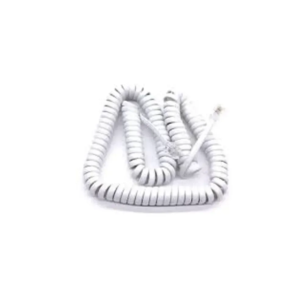 TR832W white telephone spiral lead with standard curly handset cord