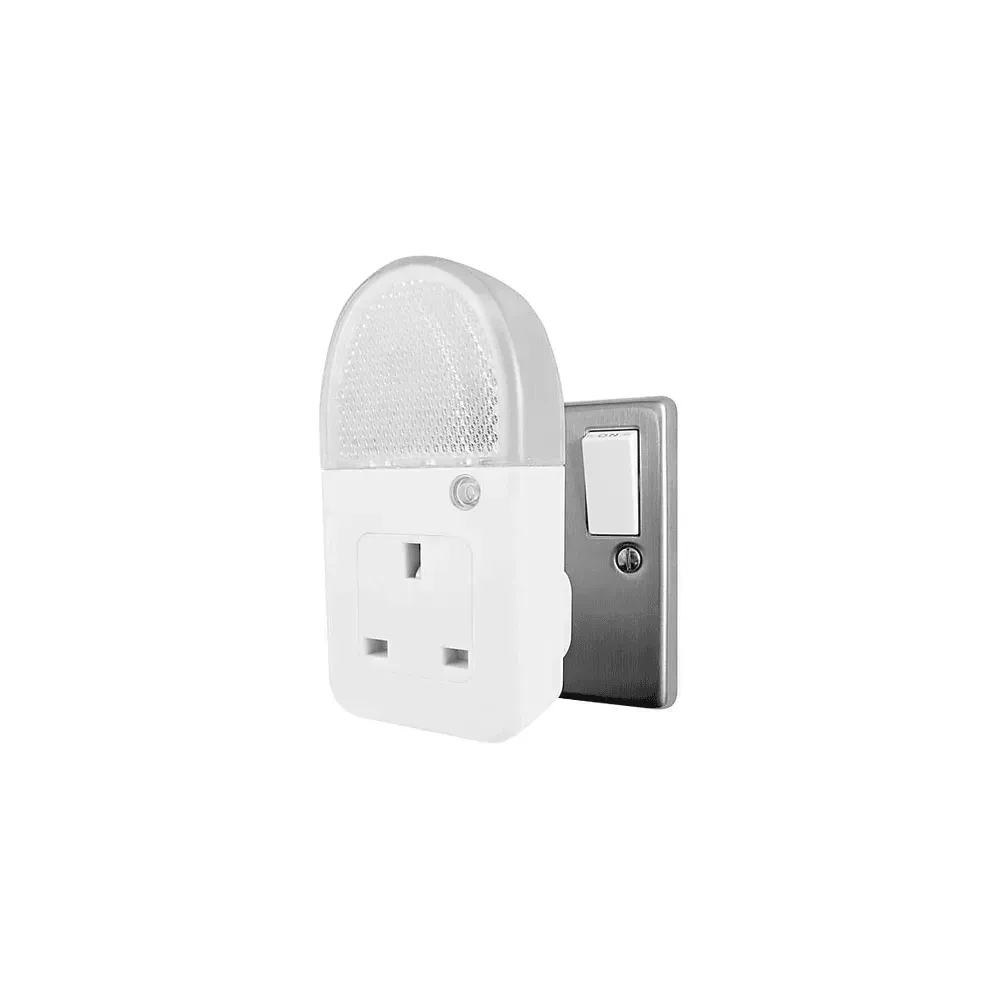 Uni-Com Plug-Through 13A Socket with Sensor Night Light