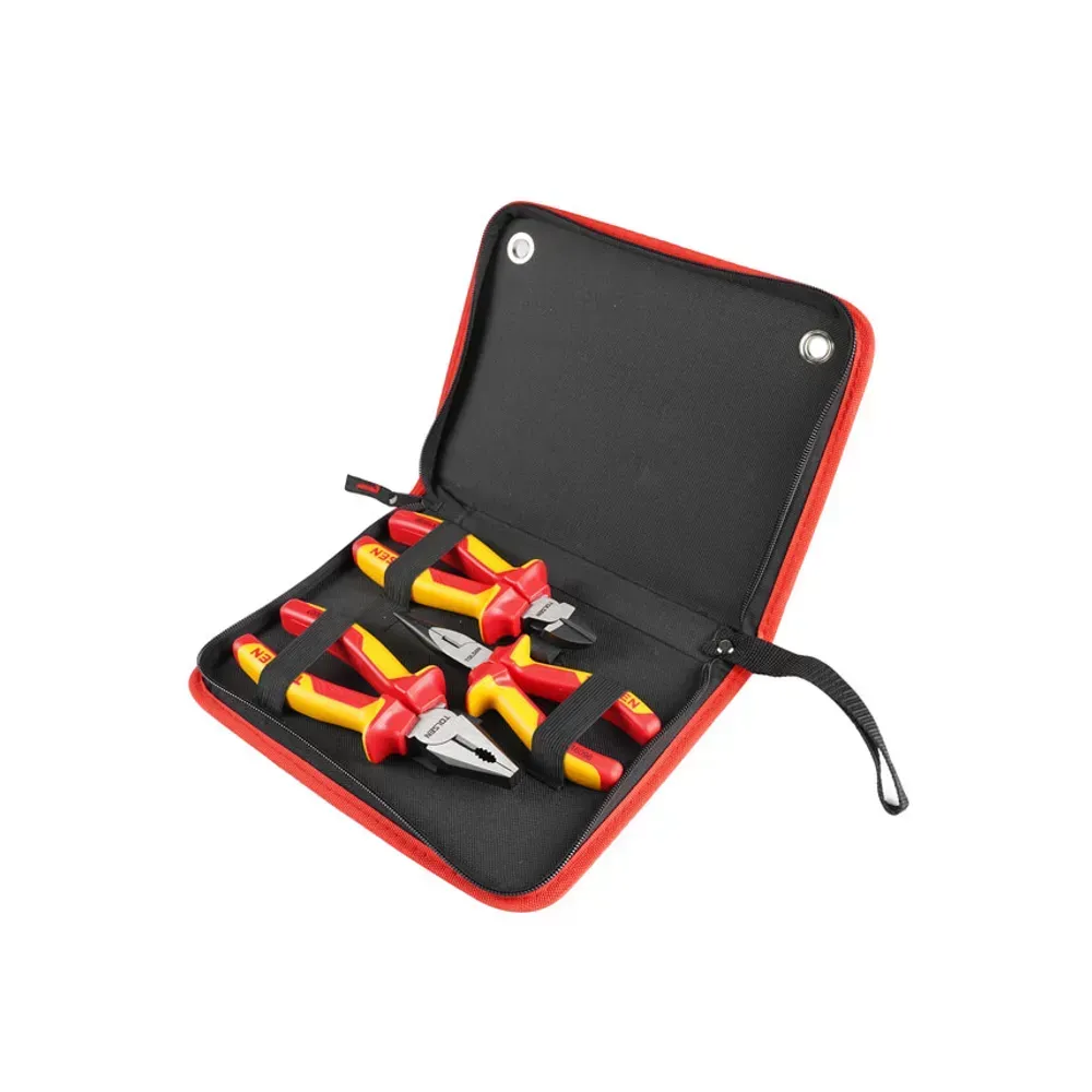 TOLSEN 3 piece insulated pliers set with VDE certification and safety handles