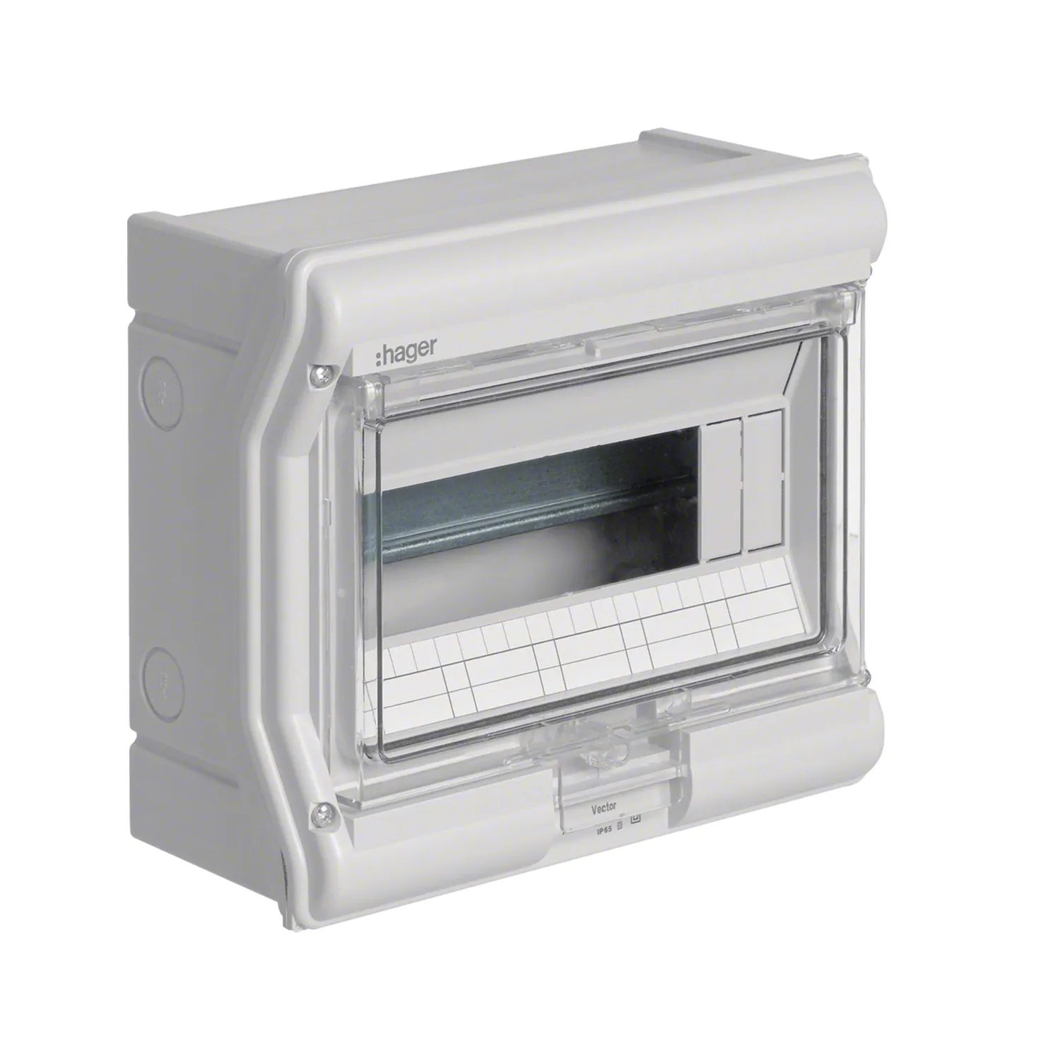 Hager VE110L 63A 10 Module IP65 Enclosure Surface Mount Light Grey