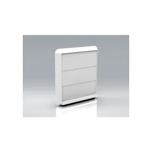 125mm White Fan Grill with Gravity Flaps and Louvred Design VKC270W