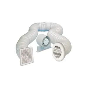Manrose VSF100T Inline Timer Fan Kit 100mm with Ducting and Grilles